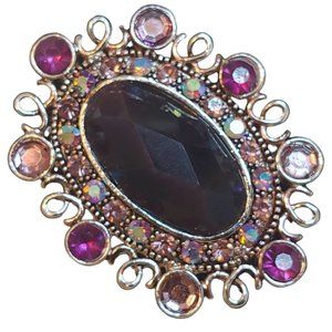 Vintage MONET 2-inch Aurora Borealis Rhinestone Brooch